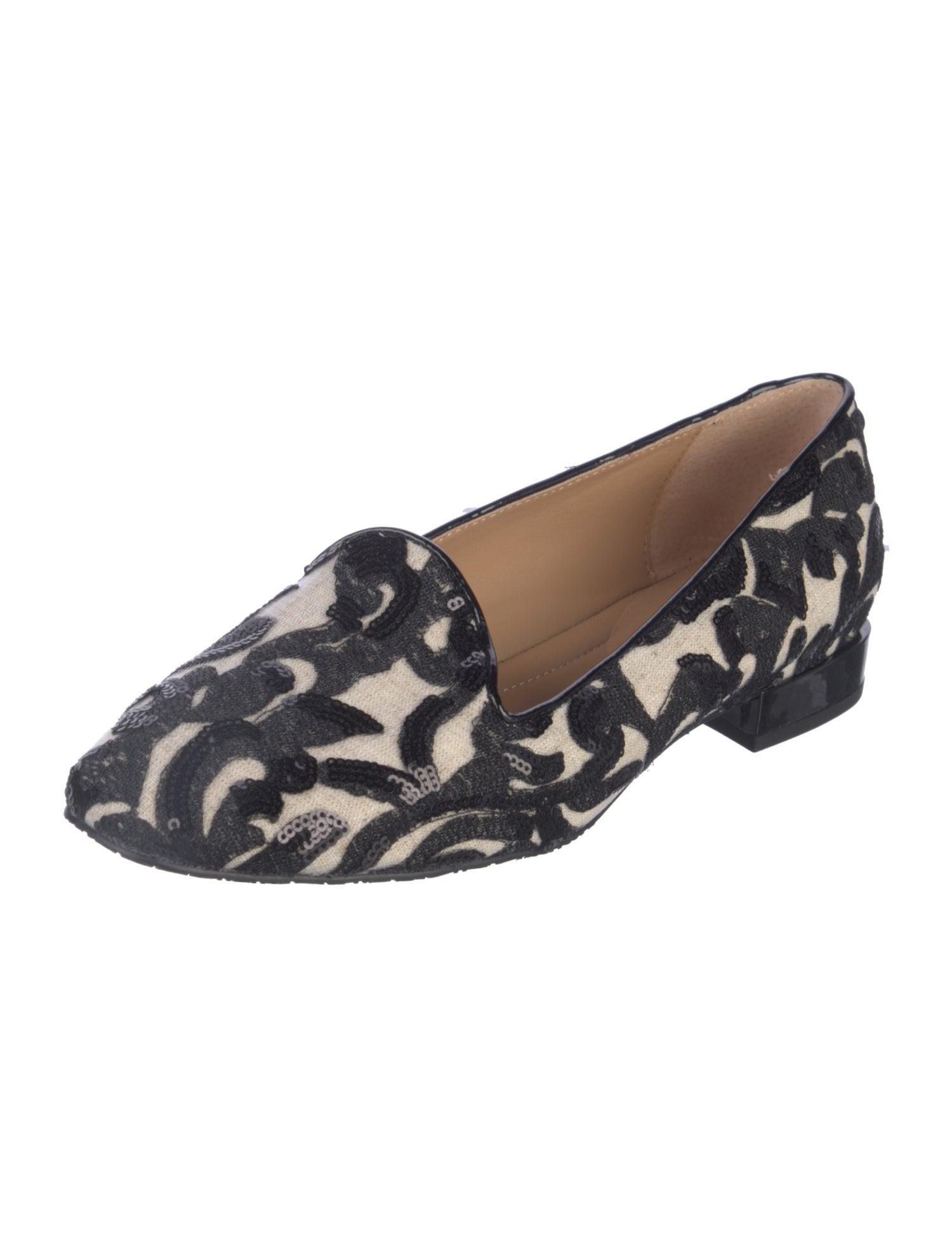 Donald Pliner Animal Print Sequin Embellishments Loafers