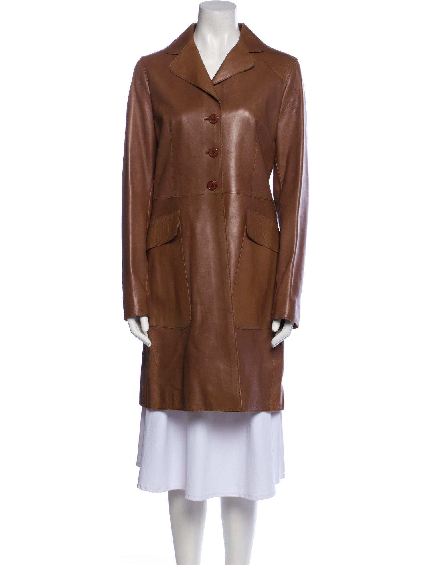 Donald Pliner Leather Peacoat