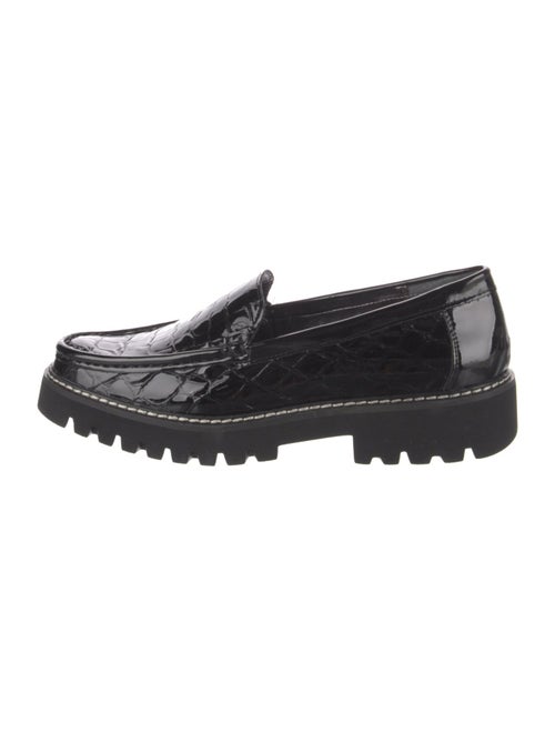 Donald Pliner Patent Leather Whipstitch Trim Loafers