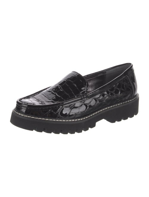 Donald Pliner Patent Leather Whipstitch Trim Loafers