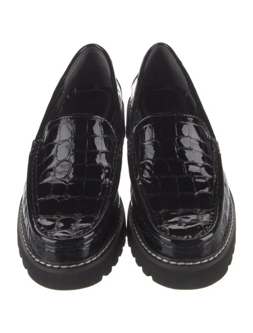Donald Pliner Patent Leather Whipstitch Trim Loafers