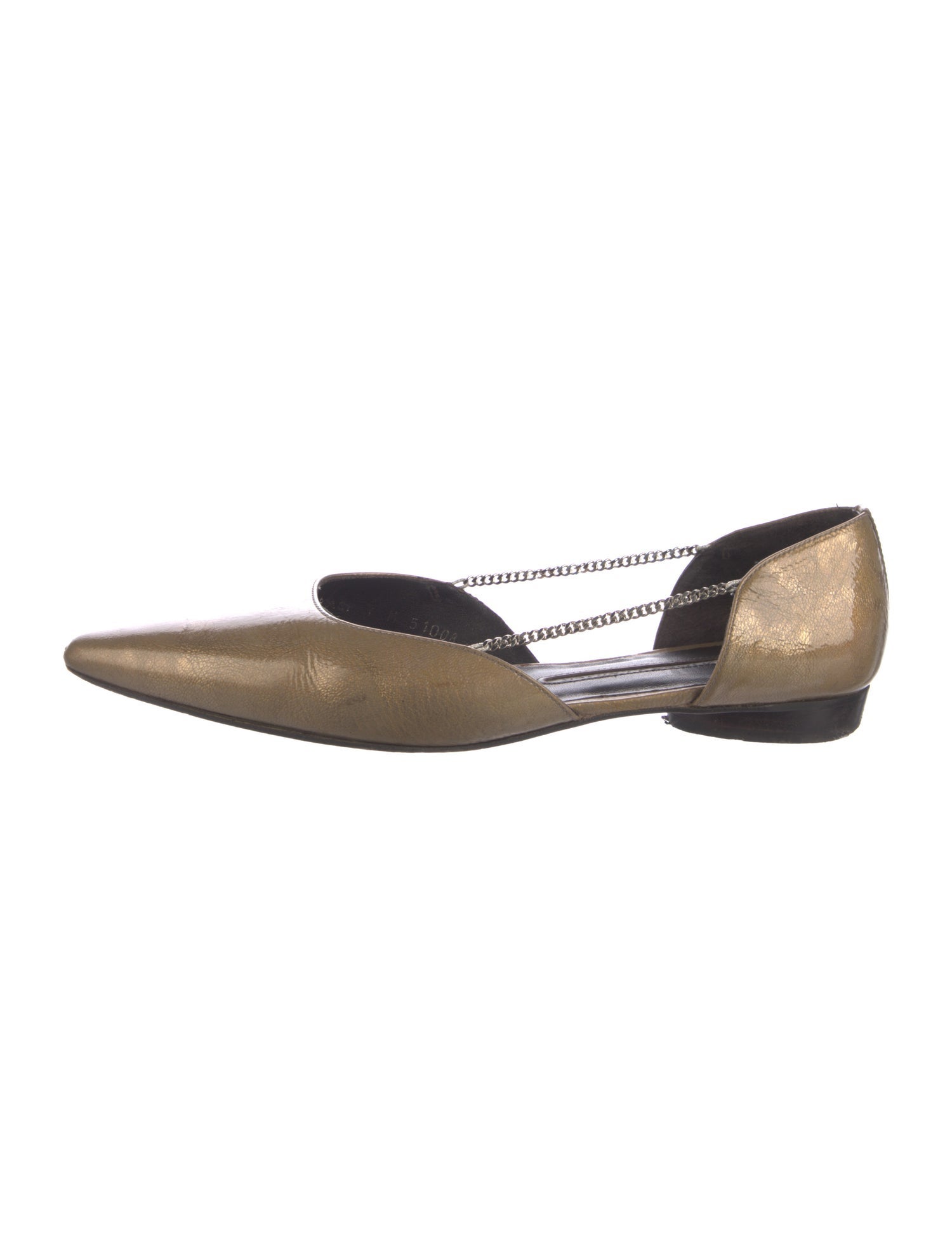 Donald Pliner Leather Chain-Link Accents D'Orsay Flats