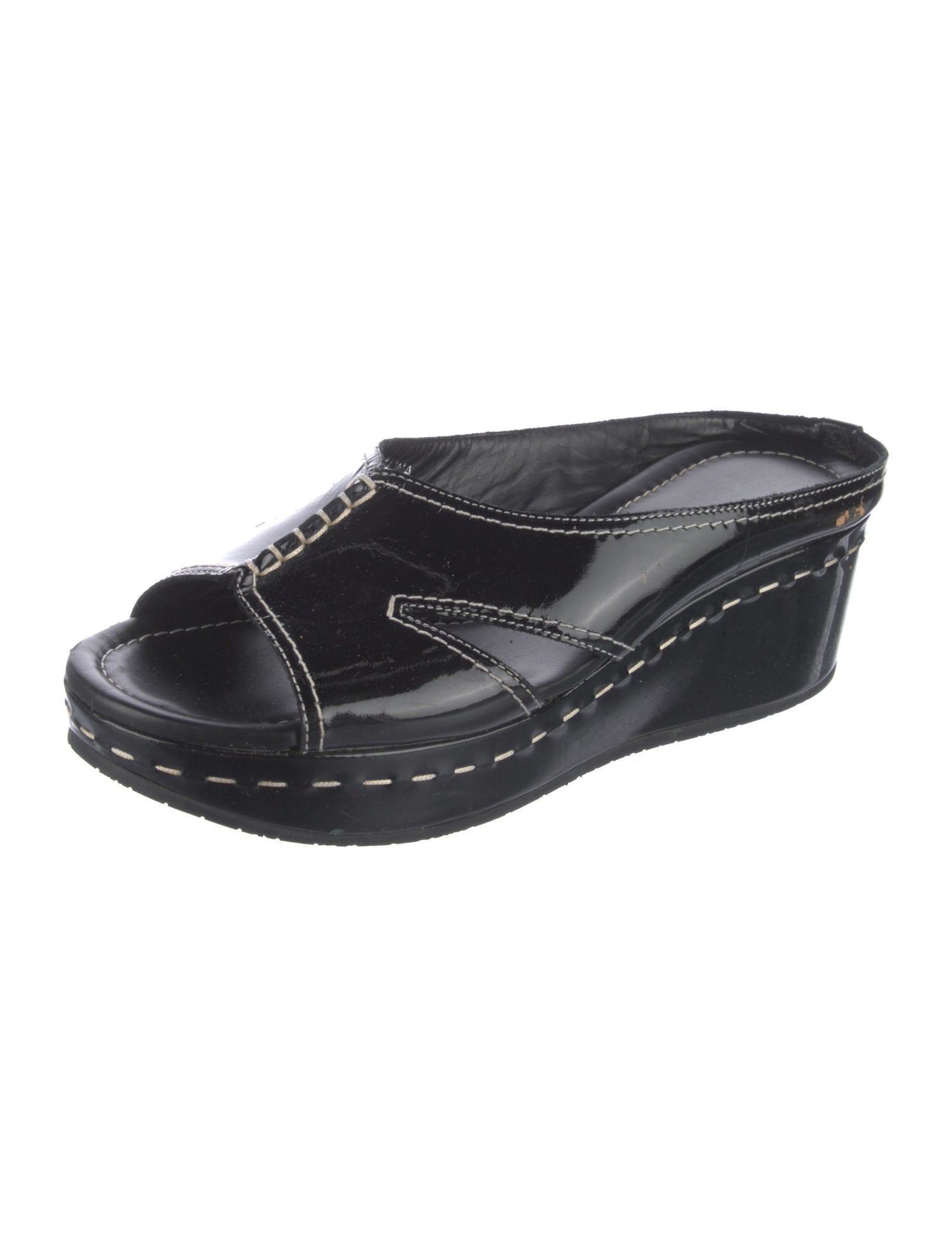 Donald Pliner Patent Leather Printed Slides