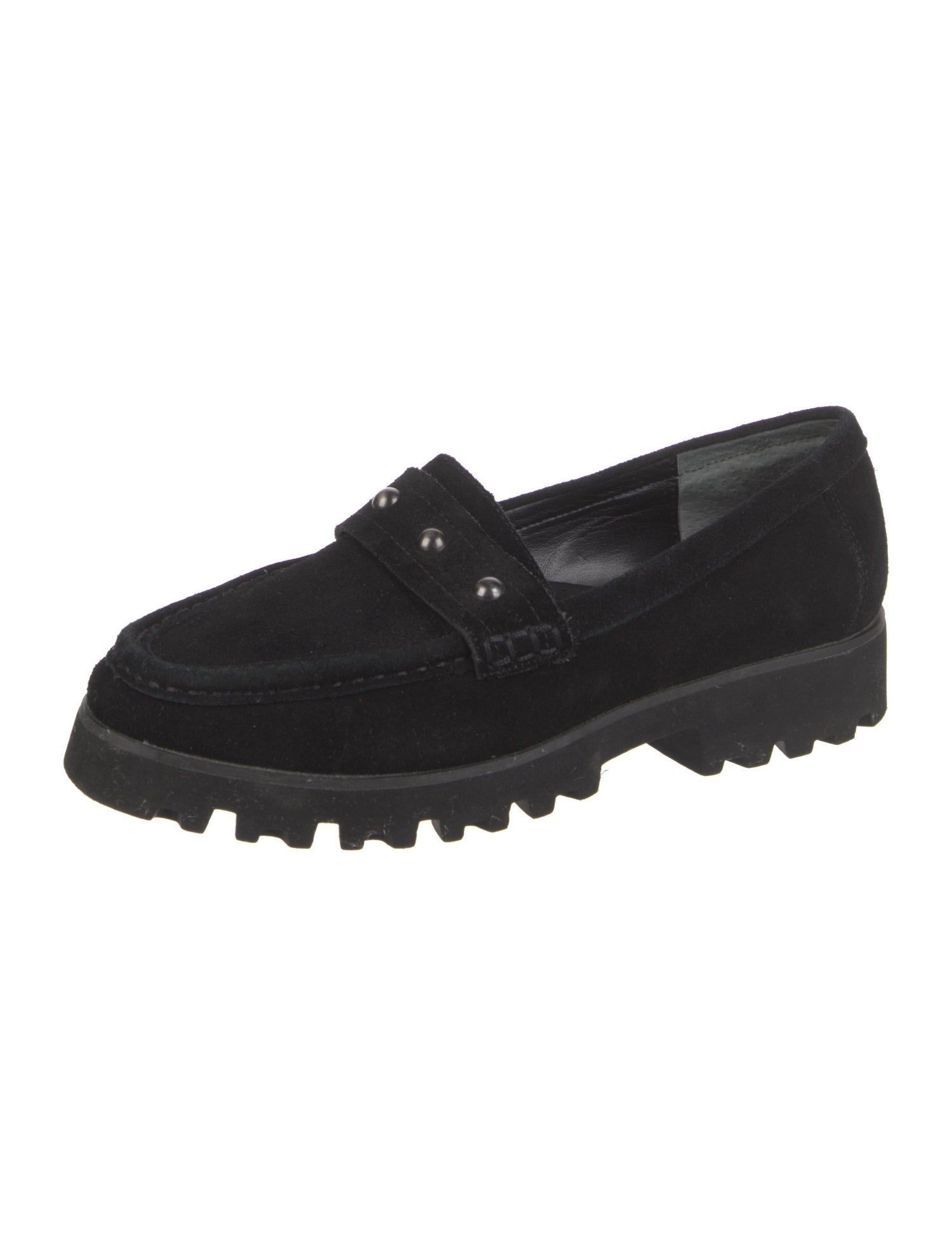 Donald Pliner Suede Studded Accents Loafers