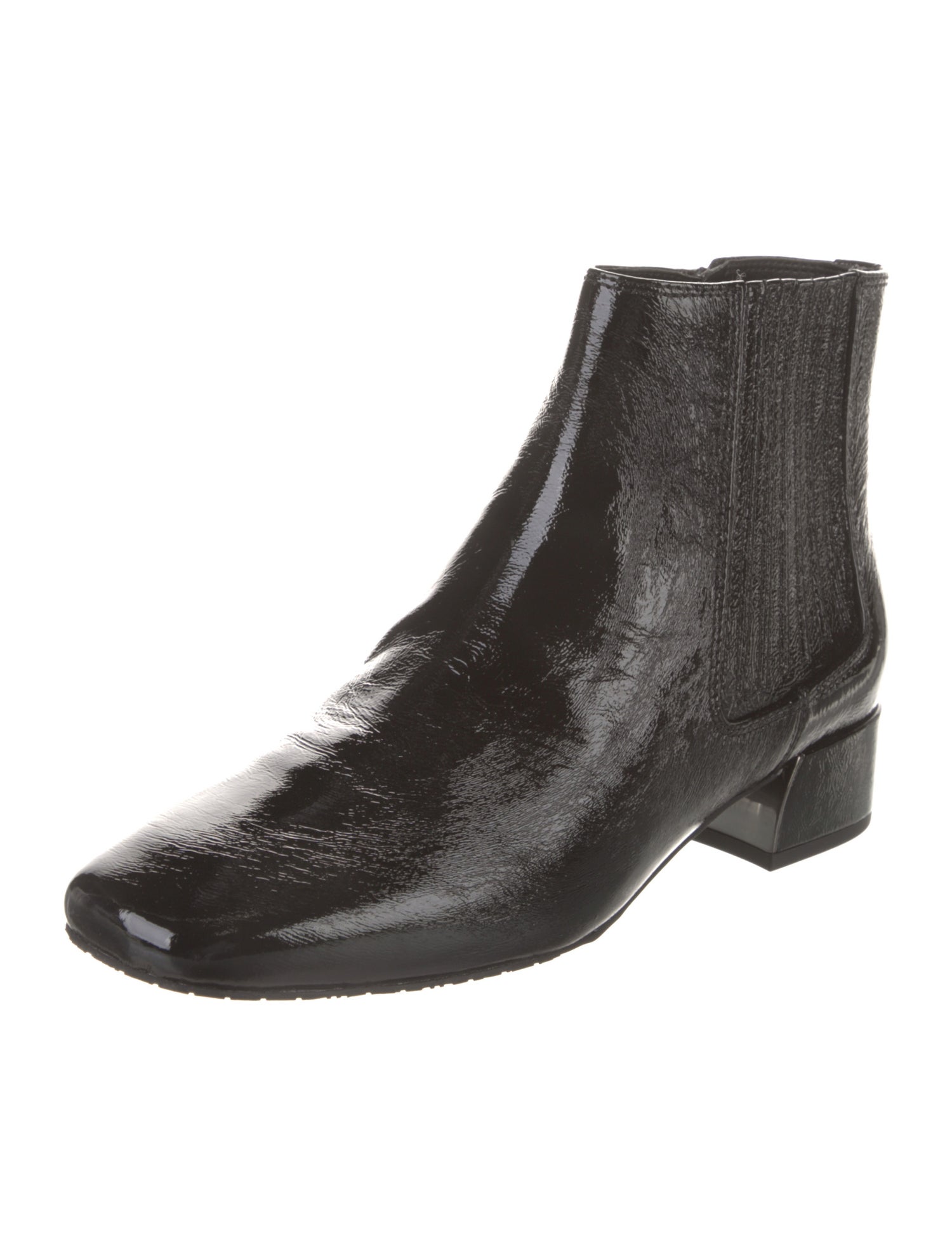 Donald Pliner Patent Leather Colorblock Pattern Chelsea Boots