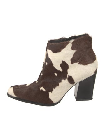 Donald Pliner Ponyhair Animal Print Lace-Up Boots