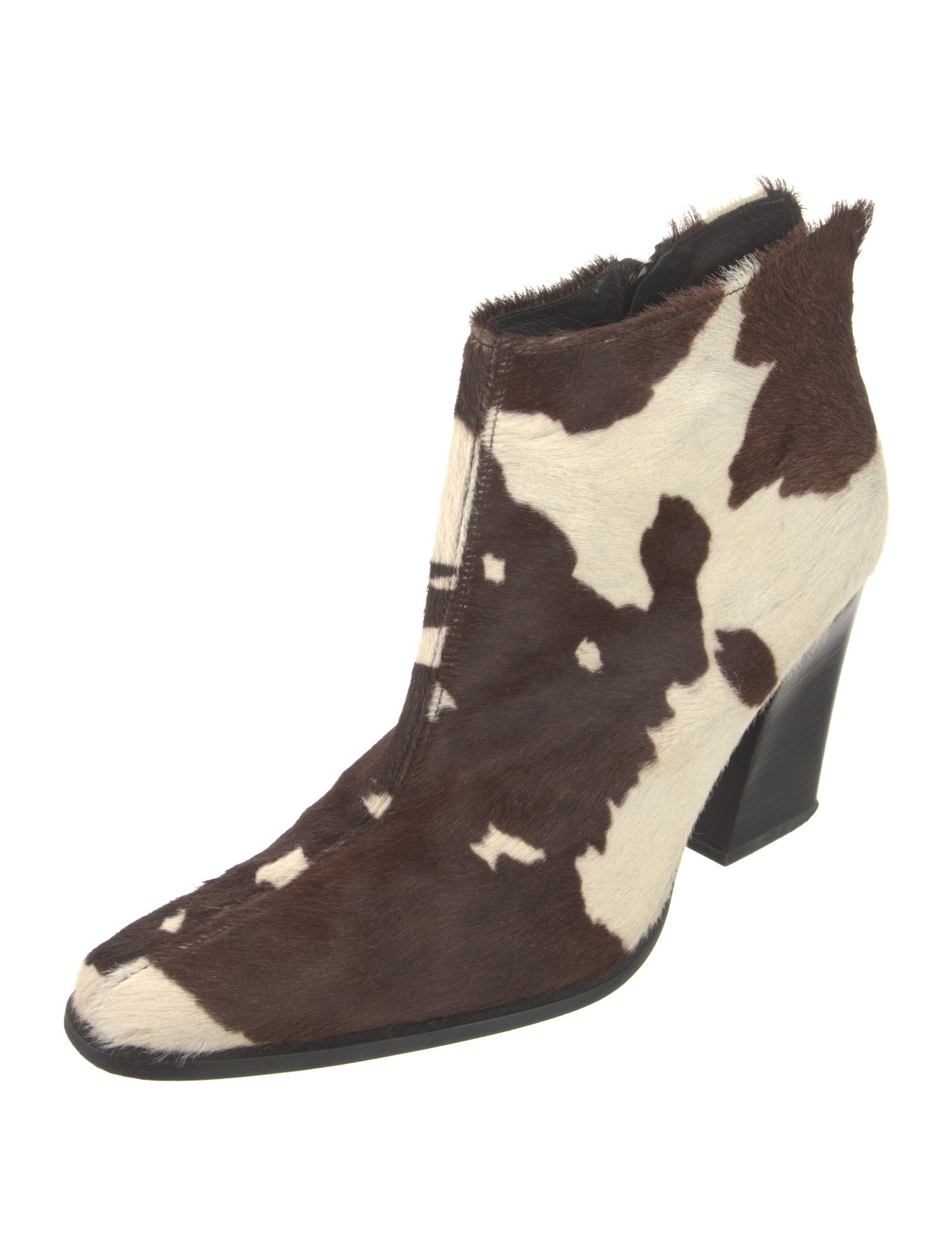Donald Pliner Ponyhair Animal Print Lace-Up Boots
