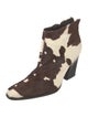 Donald Pliner Ponyhair Animal Print Lace-Up Boots