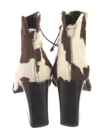 Donald Pliner Ponyhair Animal Print Lace-Up Boots