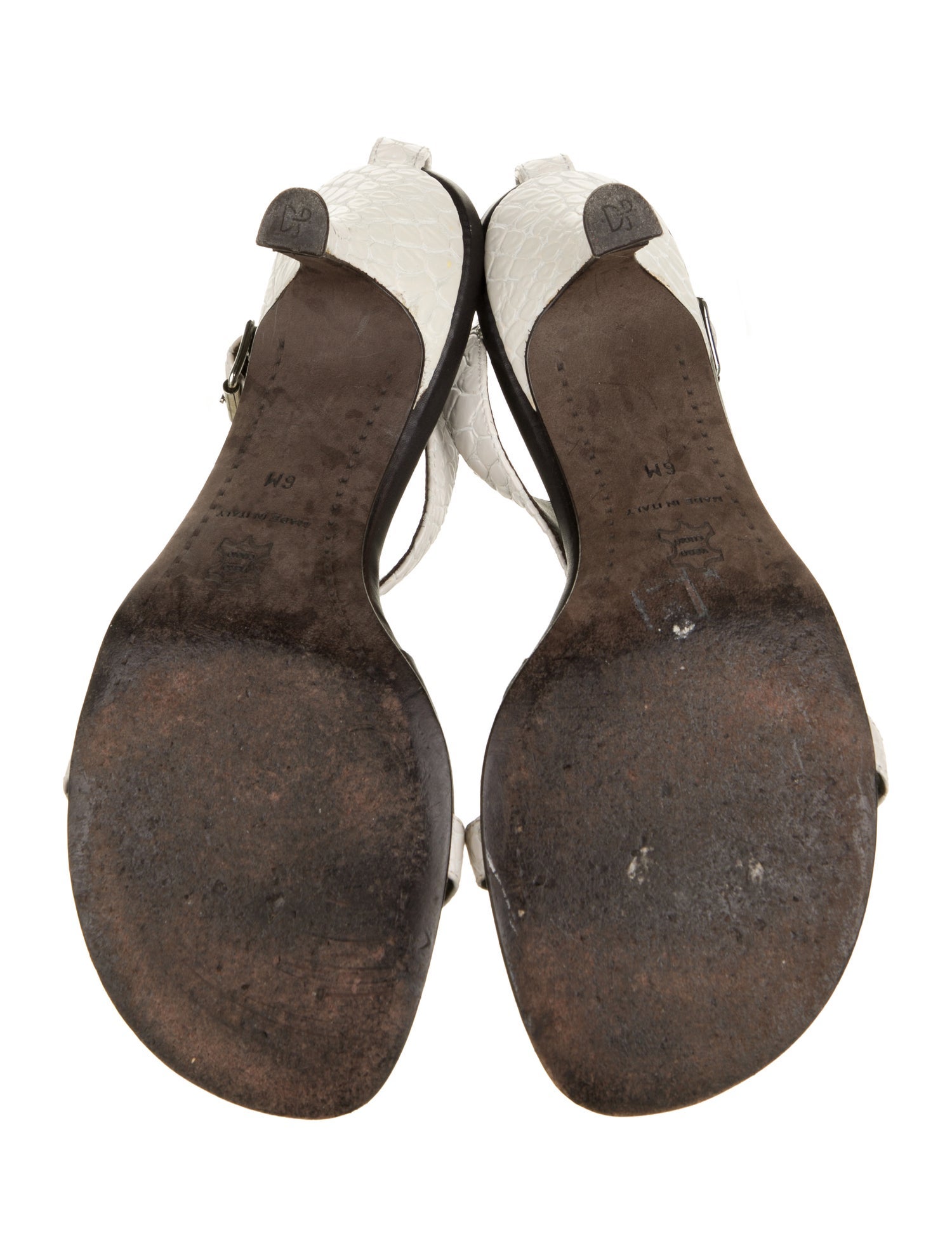 Donald Pliner Leather Animal Print T-Strap Sandals