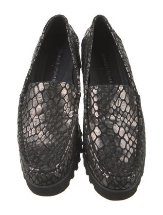 Donald Pliner Suede Animal Print Loafers