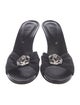 Donald Pliner Leather Crystal Embellishments Slides