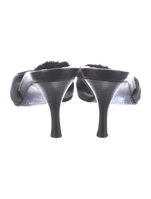 Donald Pliner Leather Crystal Embellishments Slides