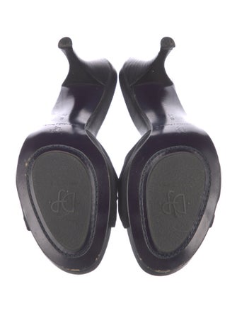 Donald Pliner Leather Crystal Embellishments Slides