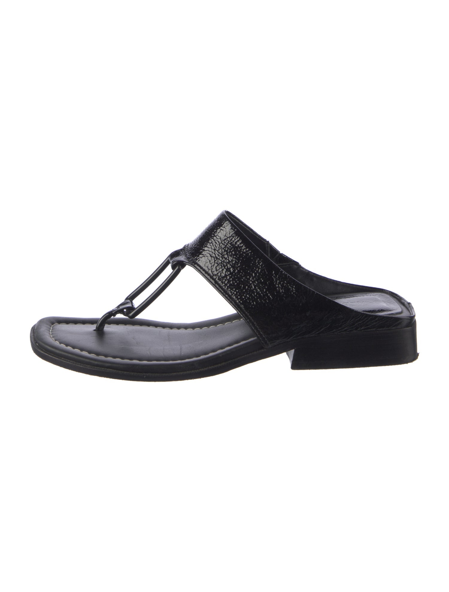 Donald Pliner Patent Leather T-Strap Sandals
