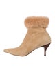 Donald Pliner Suede Fur Trim Boots
