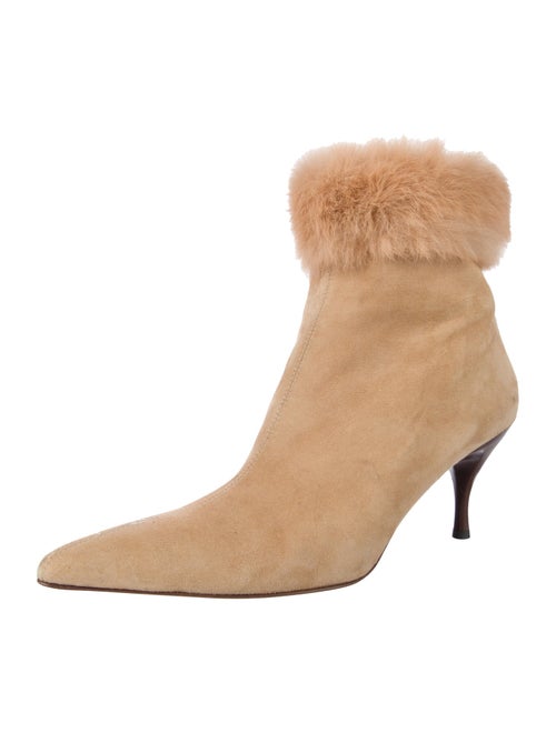 Donald Pliner Suede Fur Trim Boots