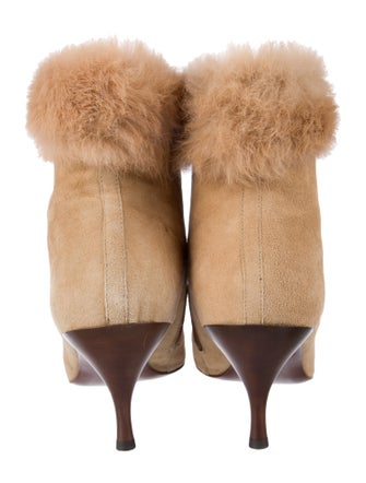 Donald Pliner Suede Fur Trim Boots