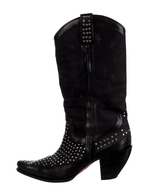 Donald Pliner Leather Studded Accents Western Boots