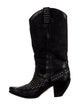 Donald Pliner Leather Studded Accents Western Boots