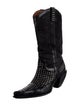 Donald Pliner Leather Studded Accents Western Boots