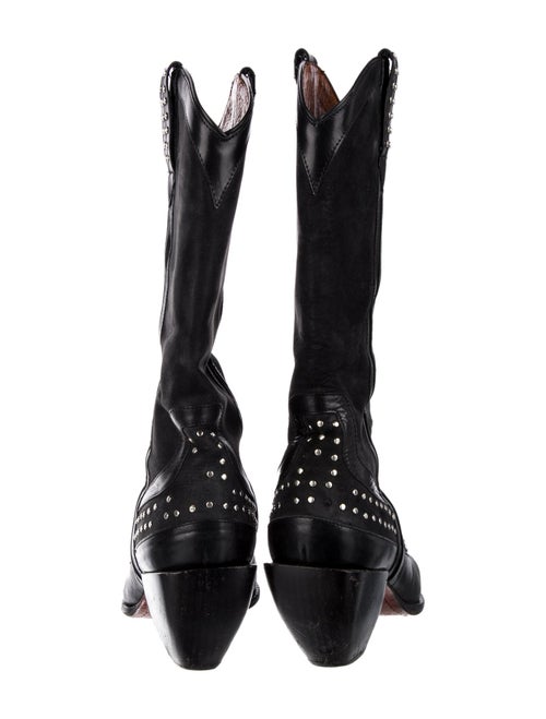 Donald Pliner Leather Studded Accents Western Boots