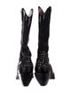 Donald Pliner Leather Studded Accents Western Boots