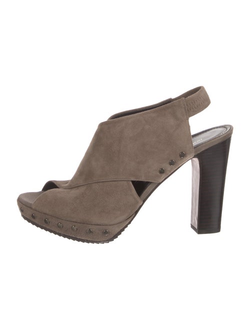 Donald Pliner Suede Studded Accents Slingback Pumps