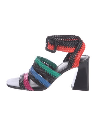 Donald Pliner Leather Colorblock Pattern Slingback Pumps