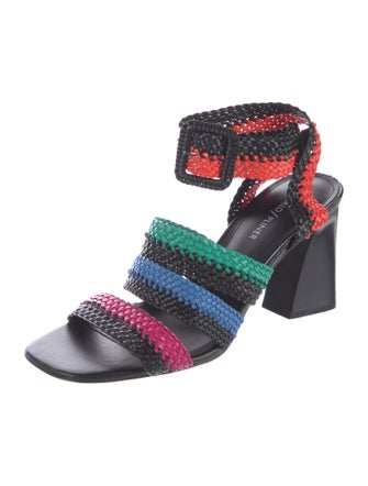 Donald Pliner Leather Colorblock Pattern Slingback Pumps