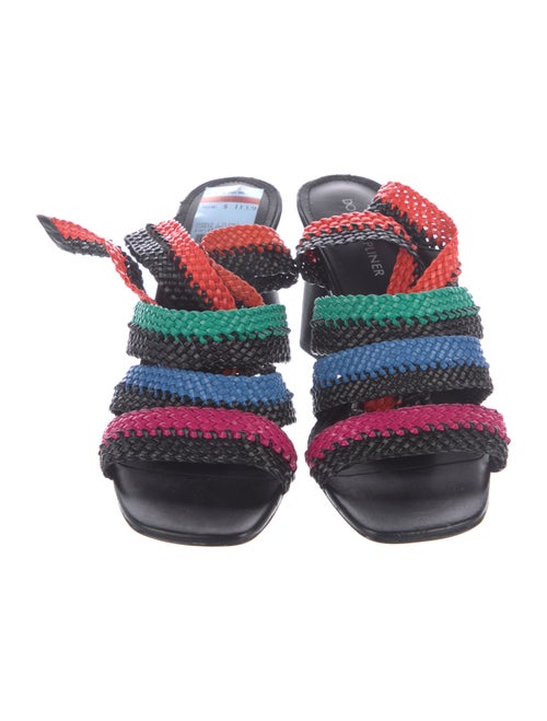 Donald Pliner Leather Colorblock Pattern Slingback Pumps