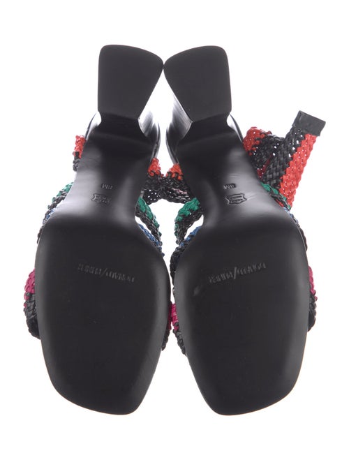 Donald Pliner Leather Colorblock Pattern Slingback Pumps