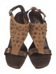 Donald Pliner Leather Studded Accents T-Strap Sandals