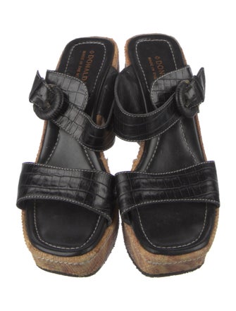 Donald Pliner Leather Whipstitch Trim Slides