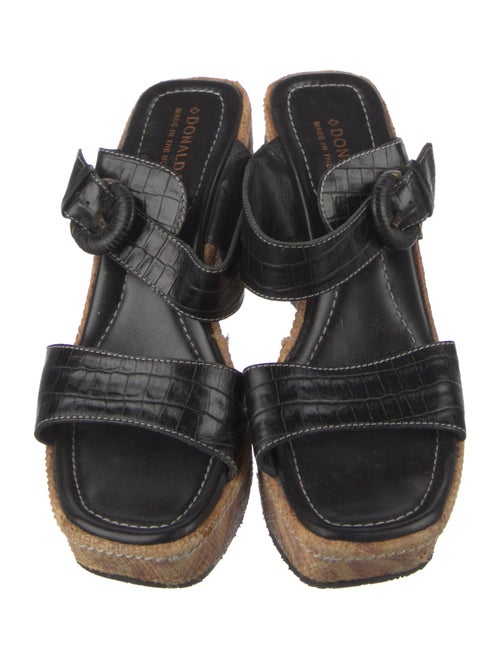 Donald Pliner Leather Whipstitch Trim Slides