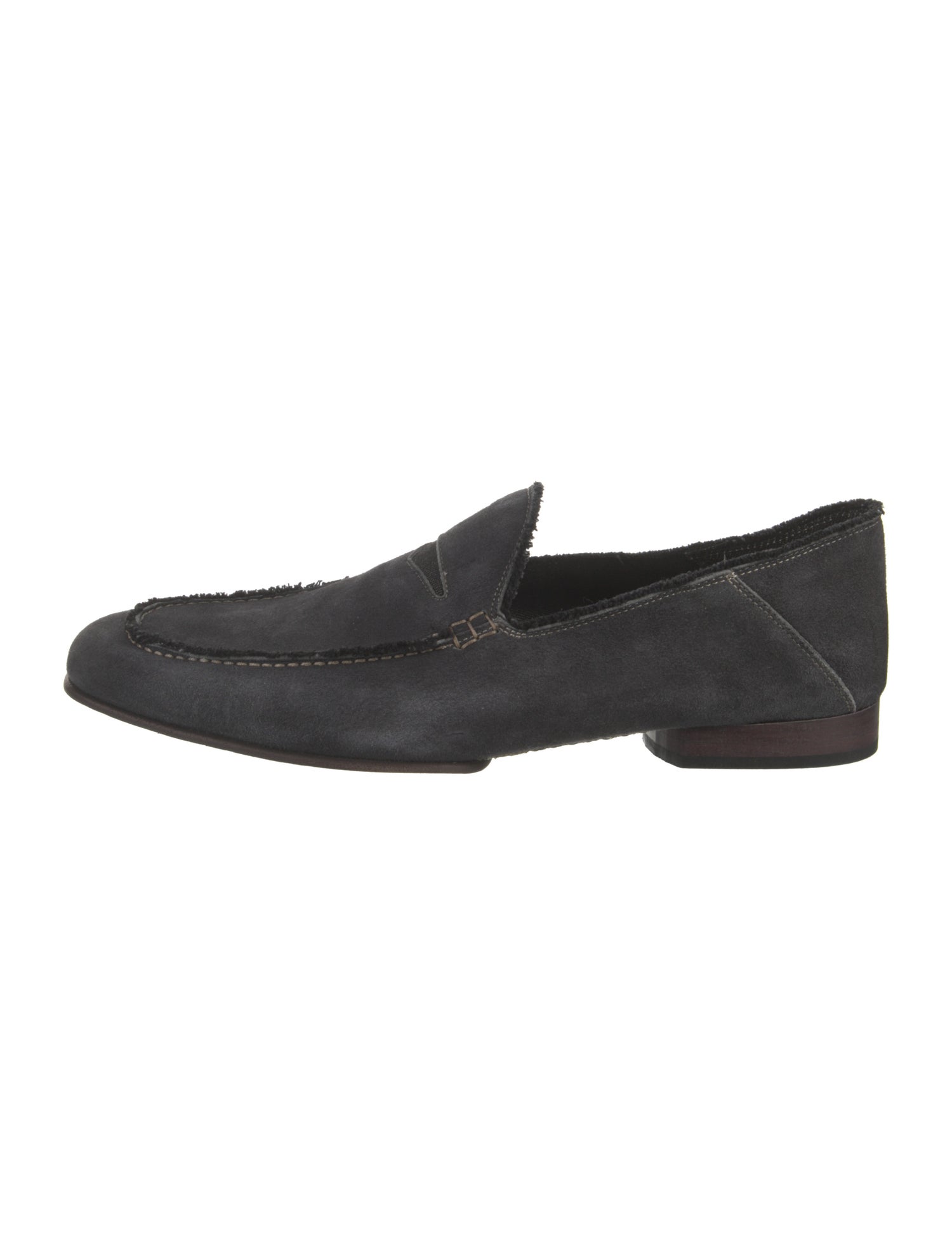 Donald Pliner Suede Raw-Edge Trim Dress Loafers