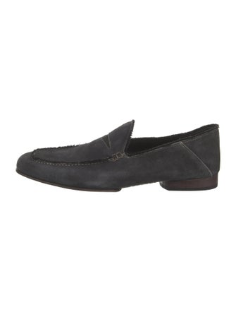 Donald Pliner Suede Raw-Edge Trim Dress Loafers