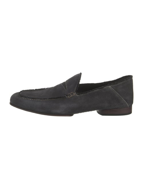 Donald Pliner Suede Raw-Edge Trim Dress Loafers