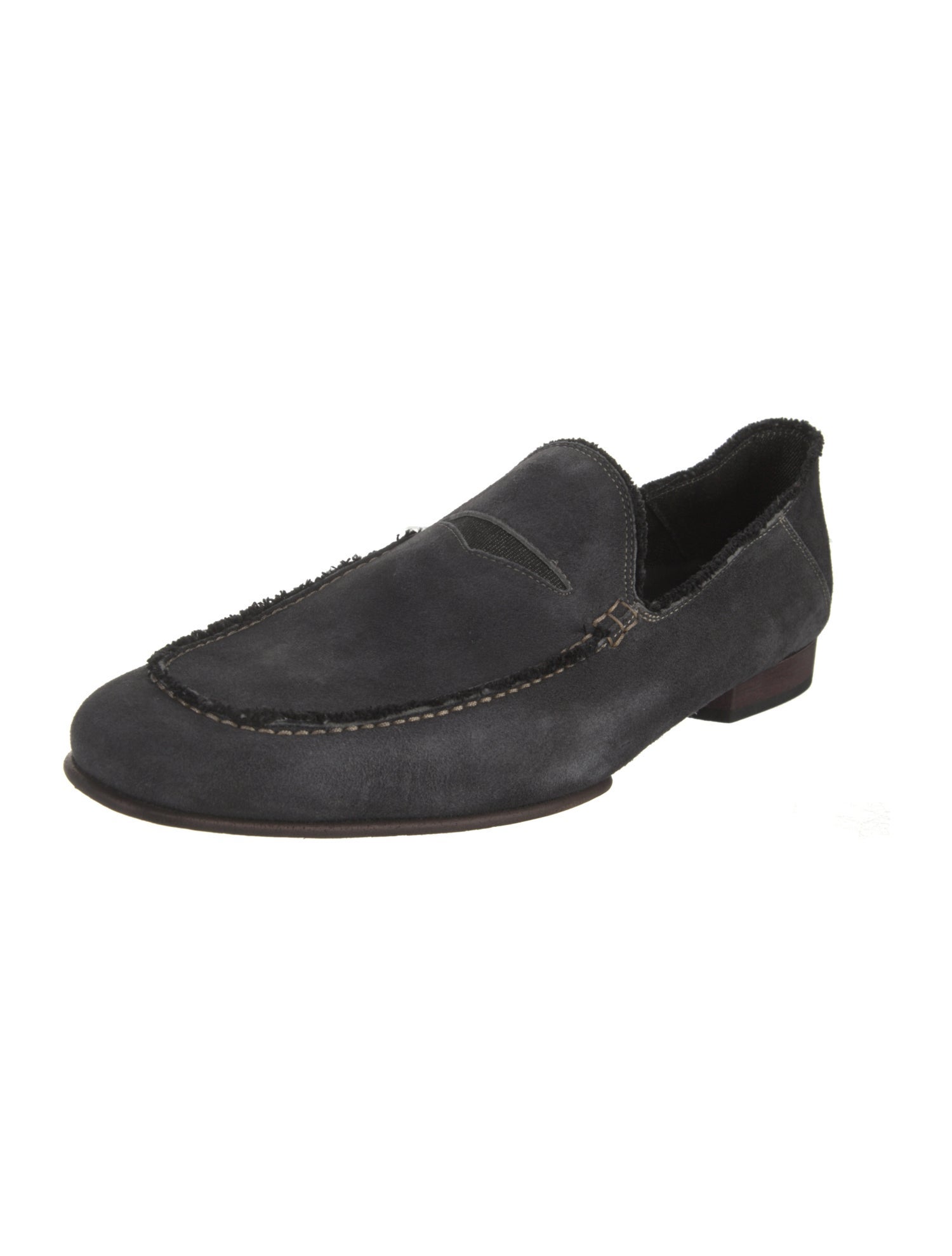 Donald Pliner Suede Raw-Edge Trim Dress Loafers