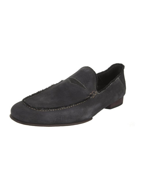 Donald Pliner Suede Raw-Edge Trim Dress Loafers