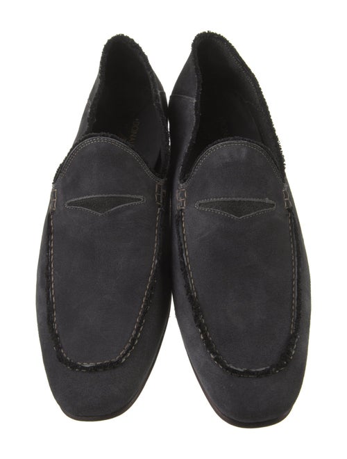 Donald Pliner Suede Raw-Edge Trim Dress Loafers