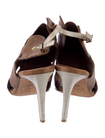 Donald Pliner Leather Colorblock Pattern Slingback Sandals