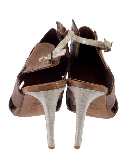 Donald Pliner Leather Colorblock Pattern Slingback Sandals