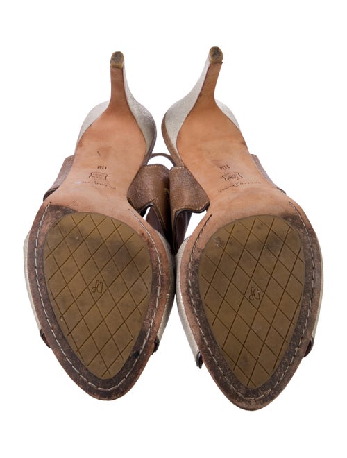 Donald Pliner Leather Colorblock Pattern Slingback Sandals