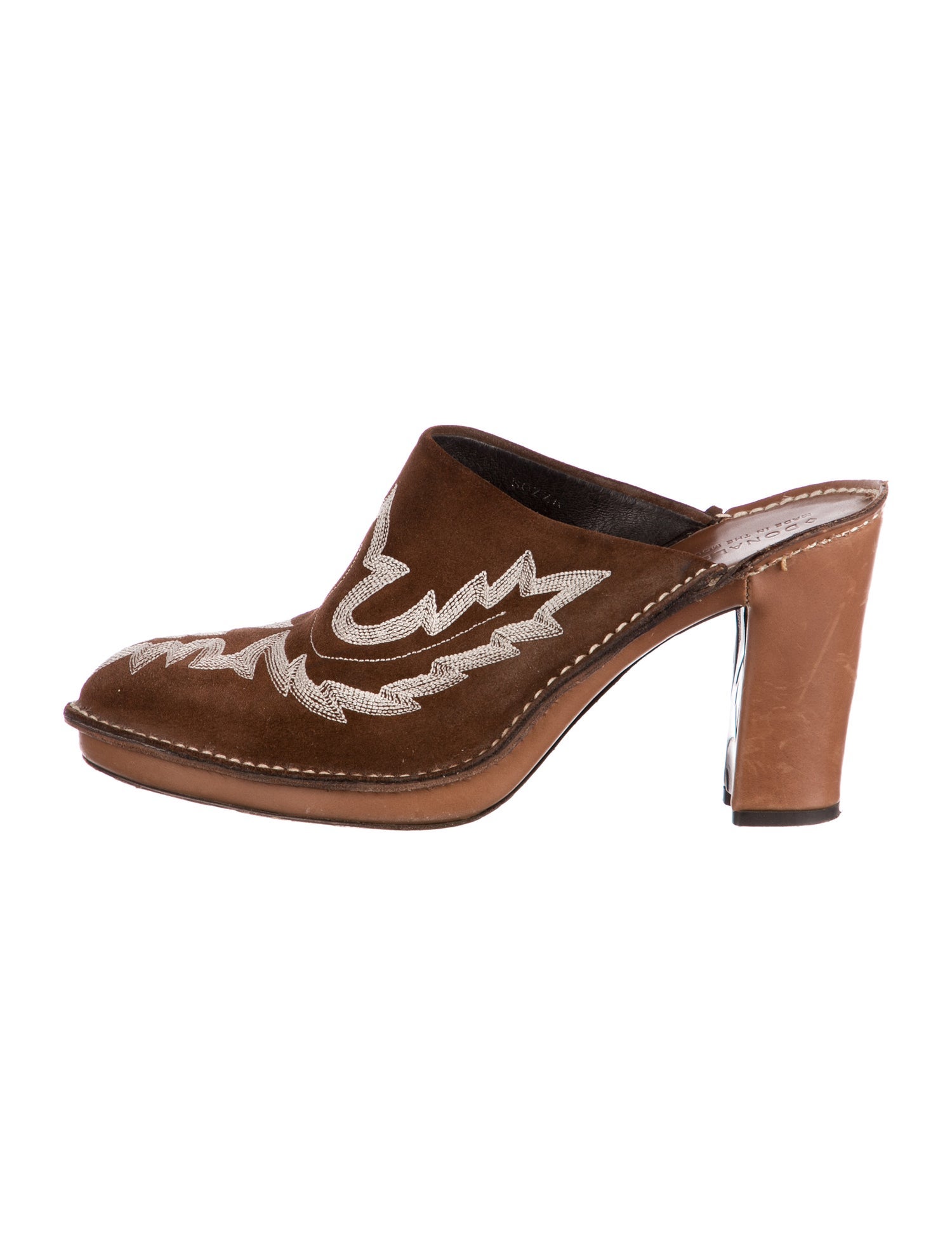 Donald Pliner Suede Embroidered Accent Mules