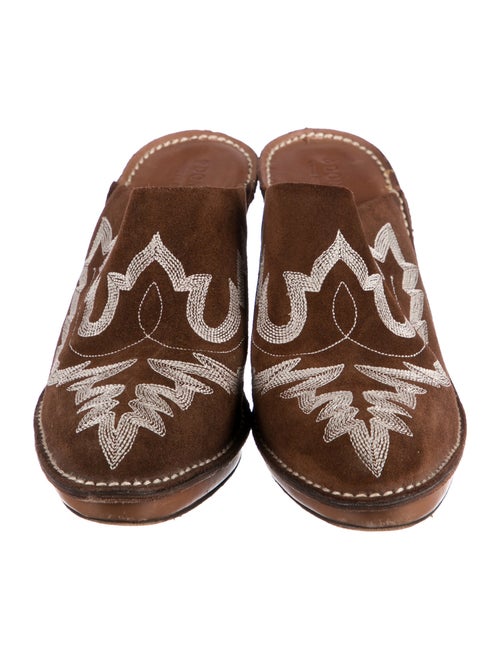 Donald Pliner Suede Embroidered Accent Mules