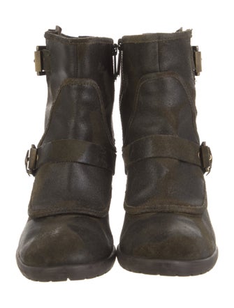 Donald Pliner Leather Moto Boots