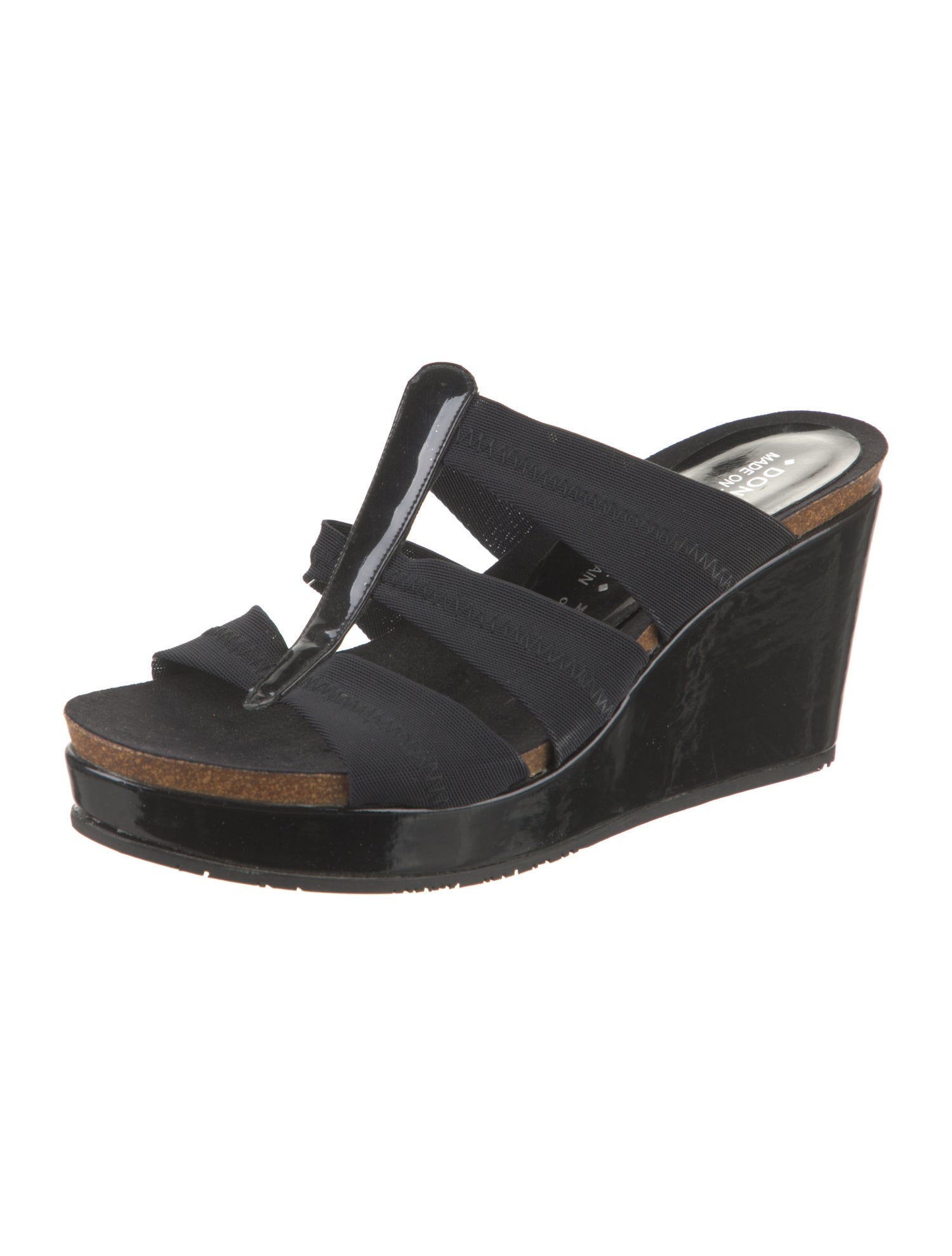 Donald Pliner Patent Leather T-Strap Sandals