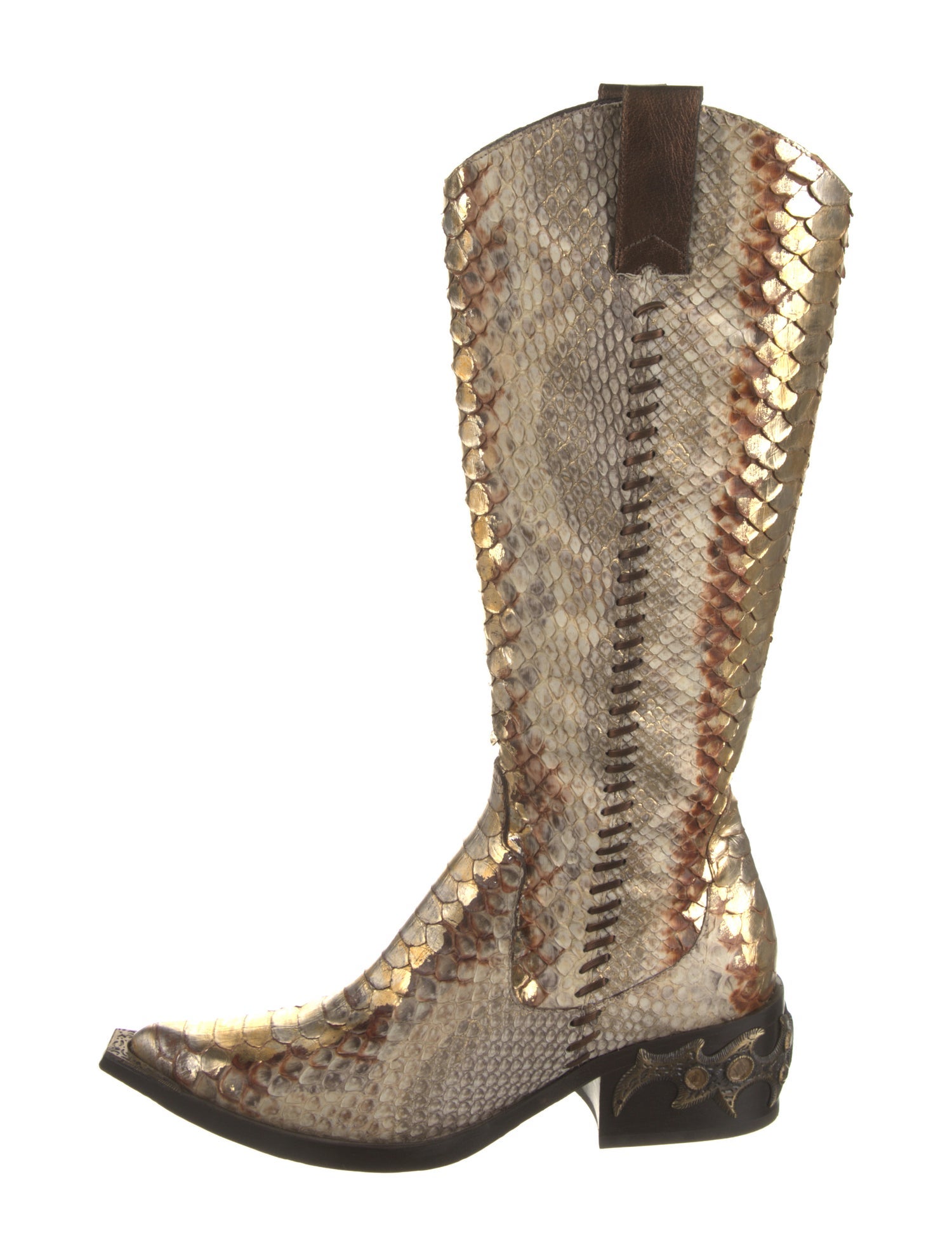 Donald Pliner Snakeskin Animal Print Western Boots