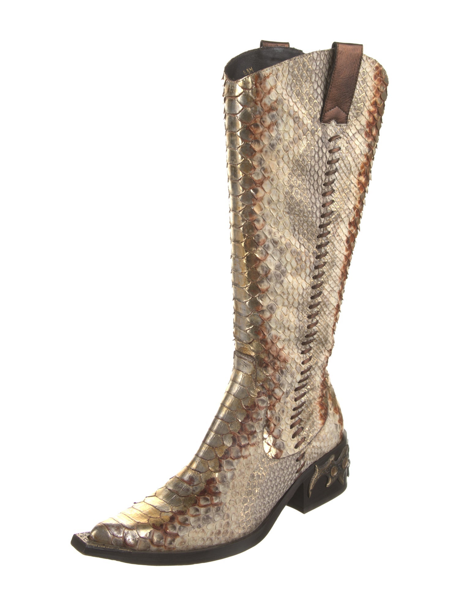 Donald Pliner Snakeskin Animal Print Western Boots